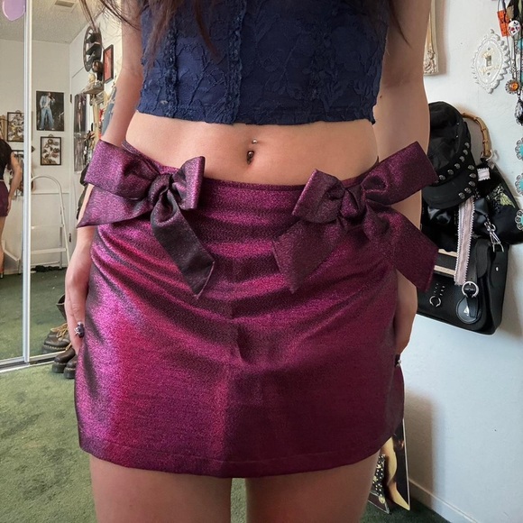 Urban Outfitters Dresses & Skirts - Urban Outfitters Y2K Pink Bow Front Mini Skirt
